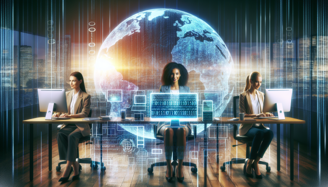 Women in cybersecurity leading innovation and work-life balance in tech.