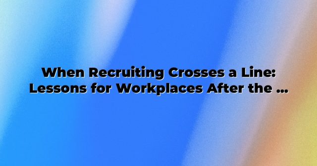When Recruiting Crosses a Line: Lessons for Workplaces After the OnePlus Indictment