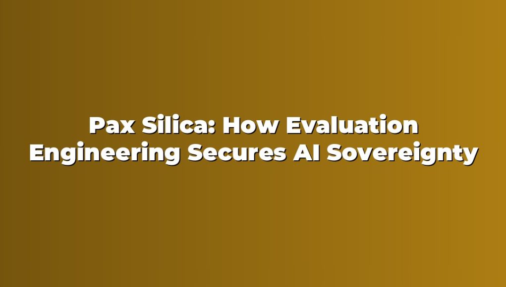 Pax Silica: How Evaluation Engineering Secures AI Sovereignty